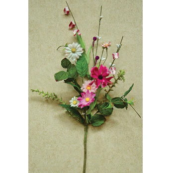 💙 Aster Daisy Pink Faux Flowers 20" Pick