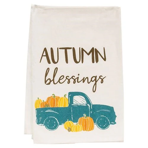 Autumn Blessings Truck Dish Towel - Image 2