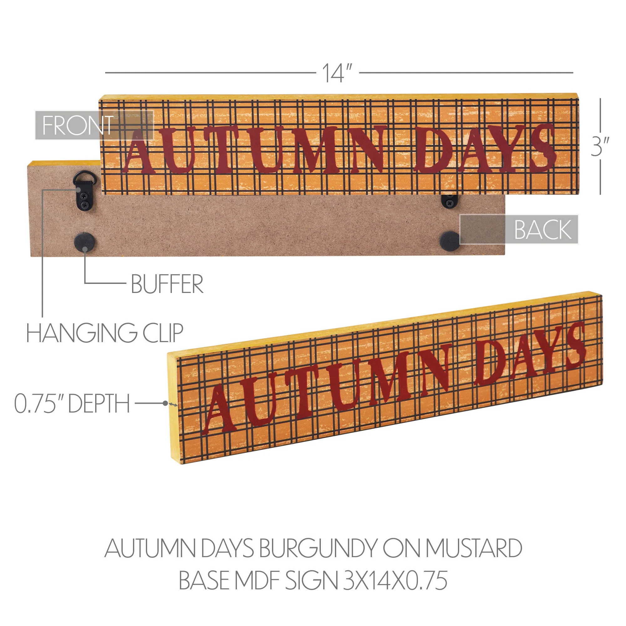Autumn Days 14" Fall Wooden Sign - Image 4