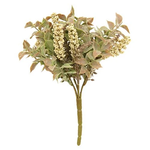 ๐ Autumn-hued Cream Herbs 10" Faux Bush