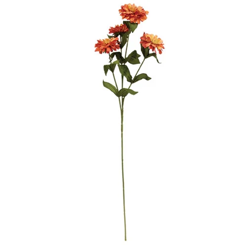Autumn Leaves Zinnia 23.5" Faux Floral Spray - Image 2