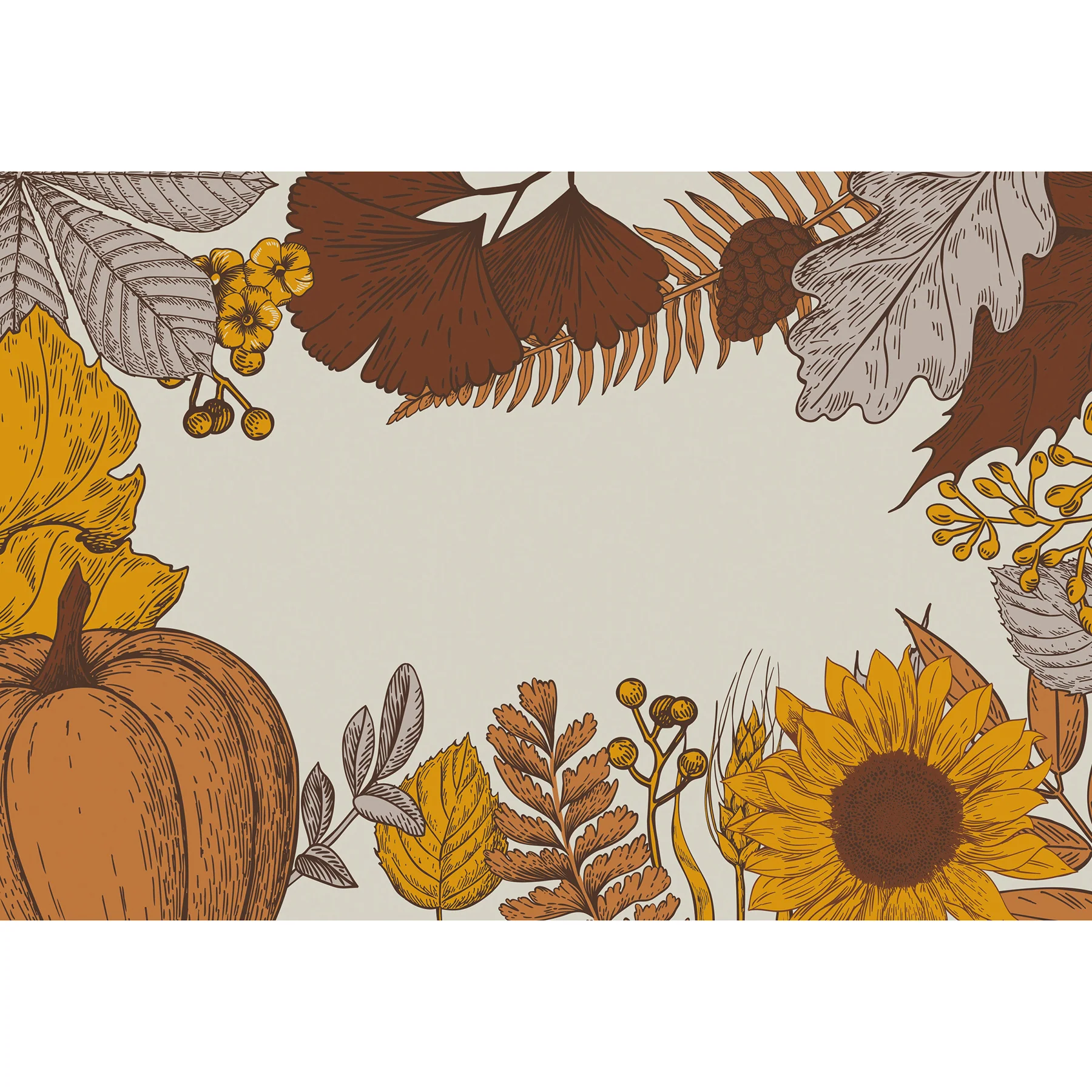 Surprise Me Sale 🤭 Autumn Pumpkins and Leaves Paper Placemats Set of 24 - Image 2