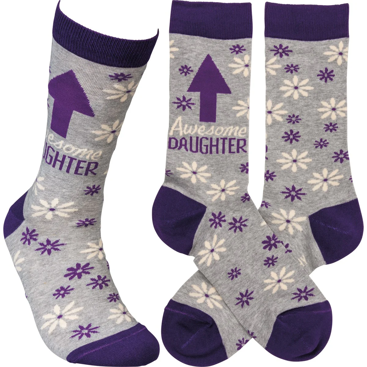 Awesome Daughter Floral Fun Socks - Image 2