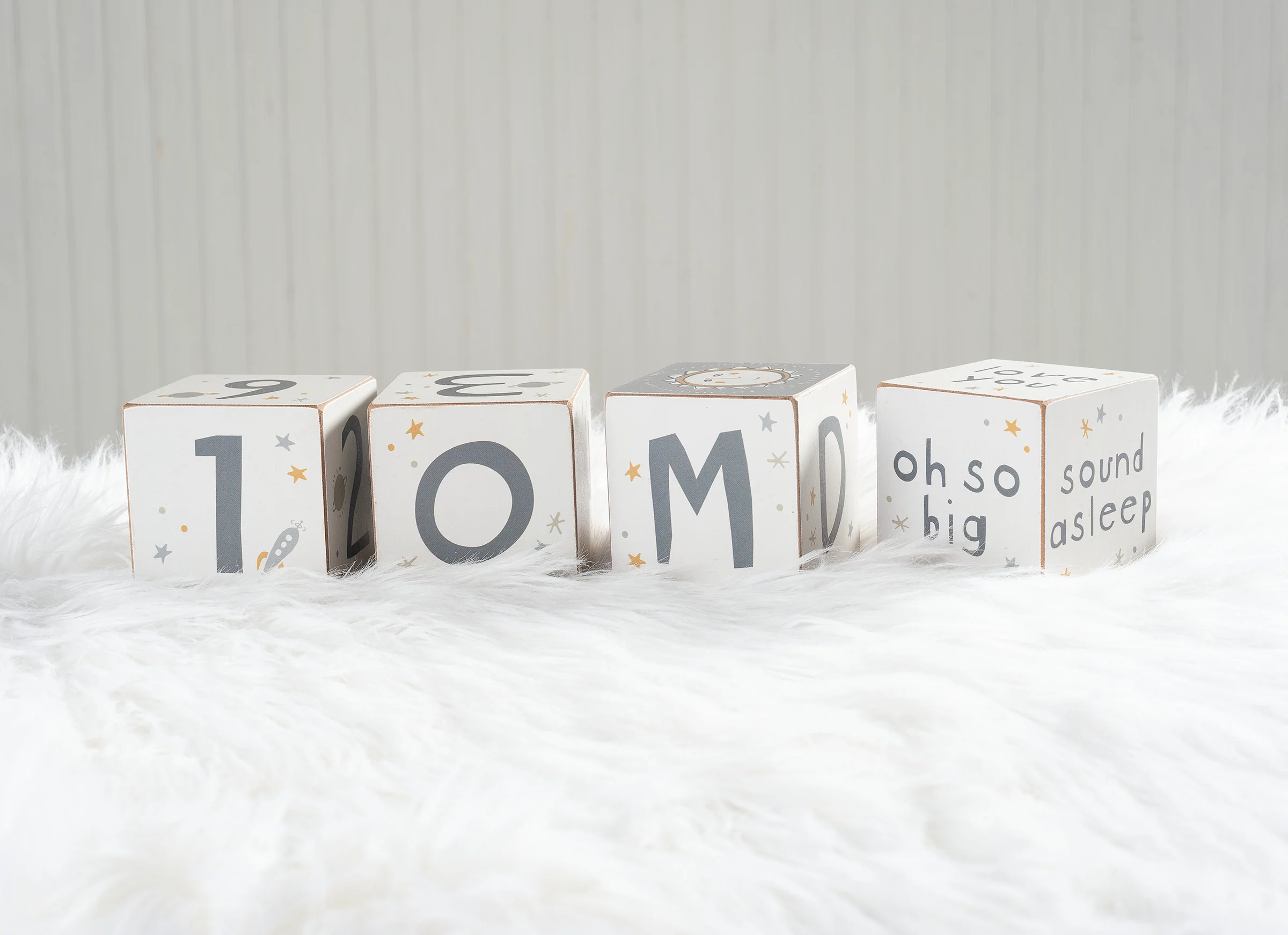 Baby Milestone Blocks with Galaxy Sun and Stars - Image 2