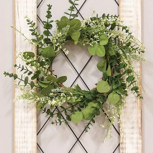 Baby's Breath and Eucalyptus 16" Faux Foliage Wreath