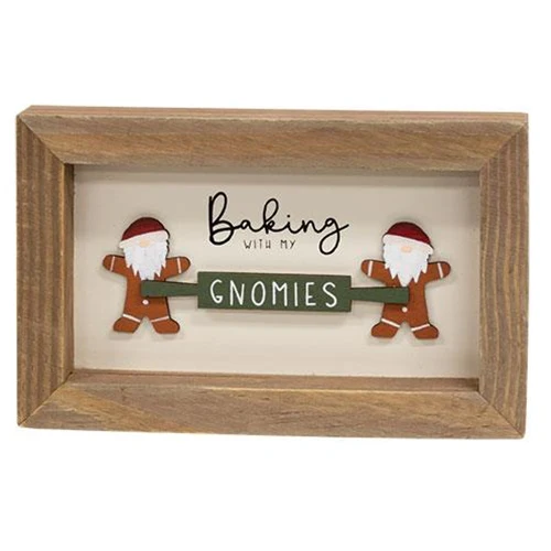 Baking With My Gnomies Small Christmas Framed Sign - Image 2