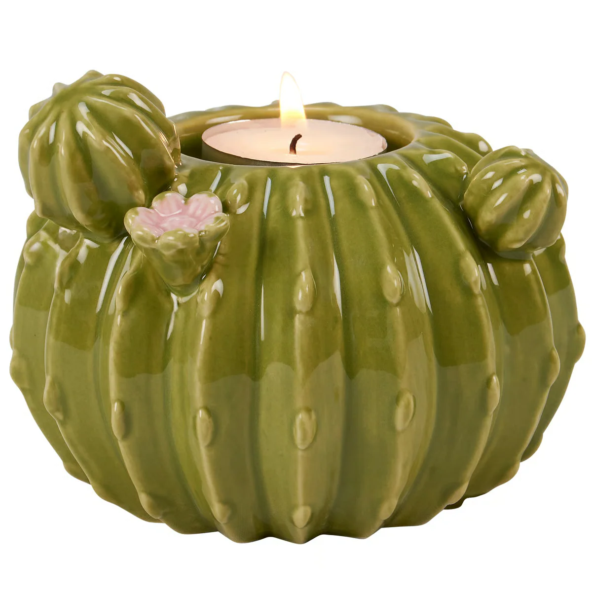 Barrel Cactus Tealight Candle Holder