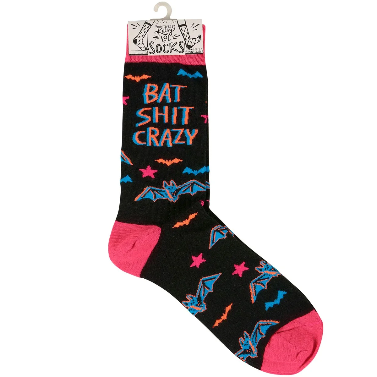 Bat Crazy Neon Fun Halloween Novelty Socks - Image 5