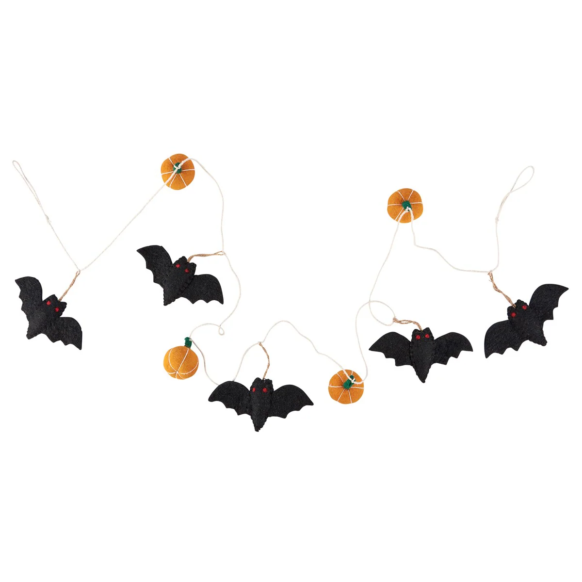 Bats And Pumpkins Felt 72" Halloween Garland - Image 2