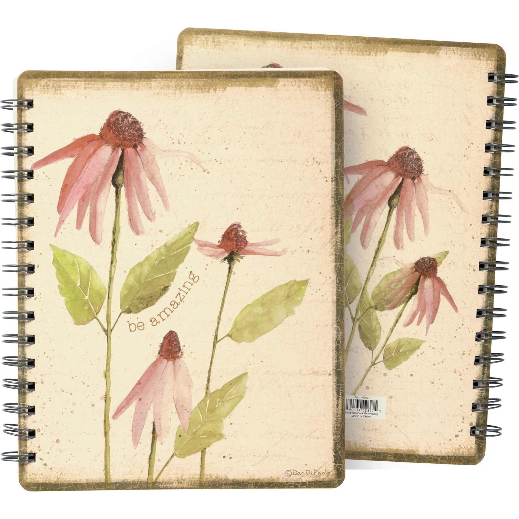 ๐ Be Amazing Pink Floral Spiral Notebook