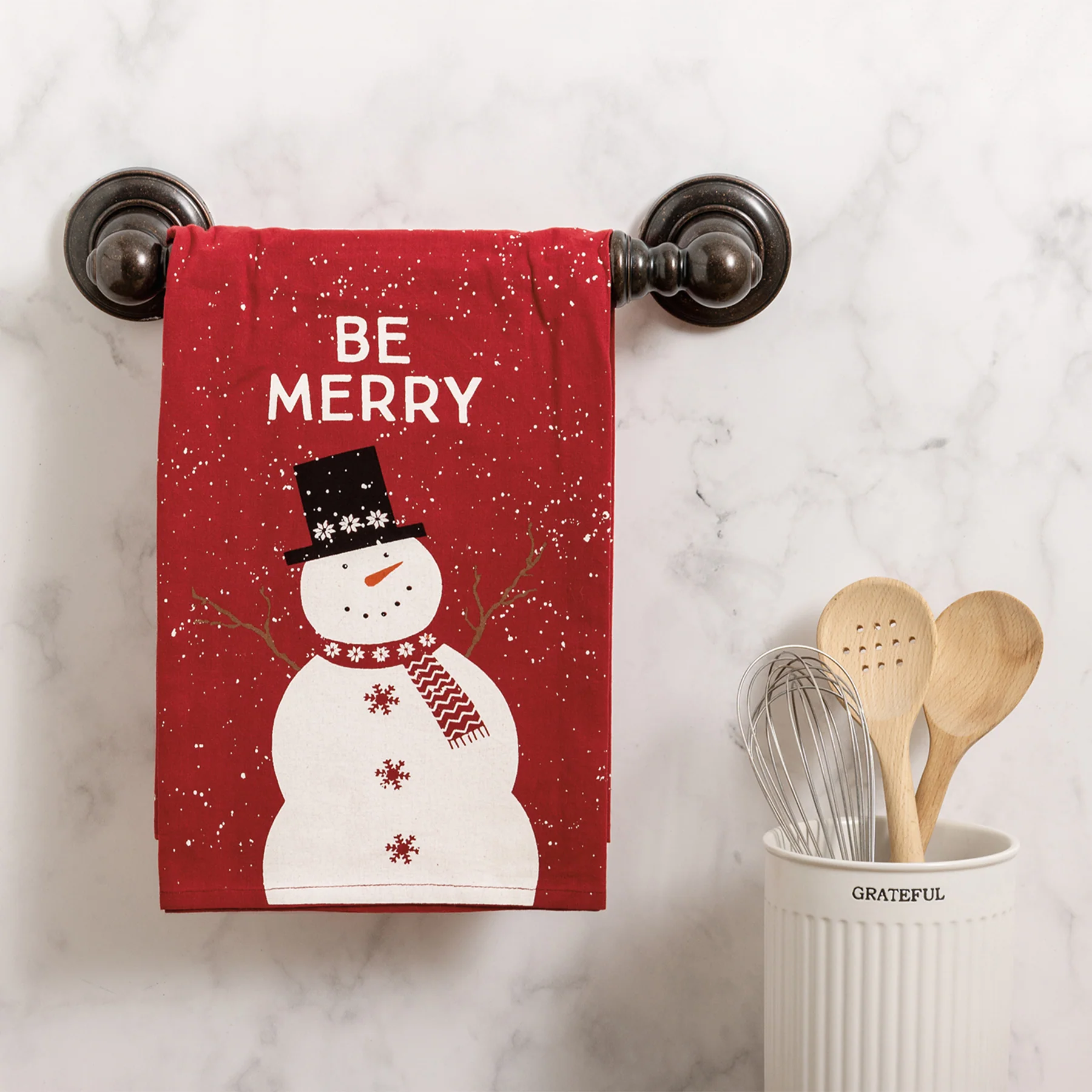 💙 Be Merry Snowman Kitchen Towel - Image 3