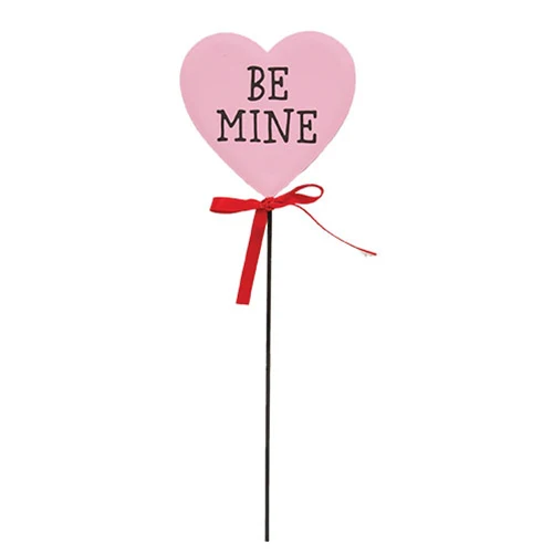 Be Mine Conversation Heart 14" Metal Plant Stake