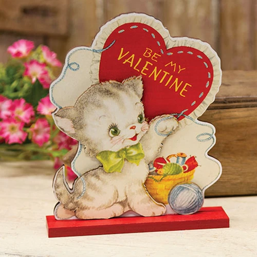 DAY 13 ๐ 14 DAYS OF LOVE ๐ Be My Valentine Vintage Kitten on Base Sitter - Image 2