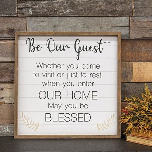 Be Our Guest 19" Square Framed Sign - Image 2