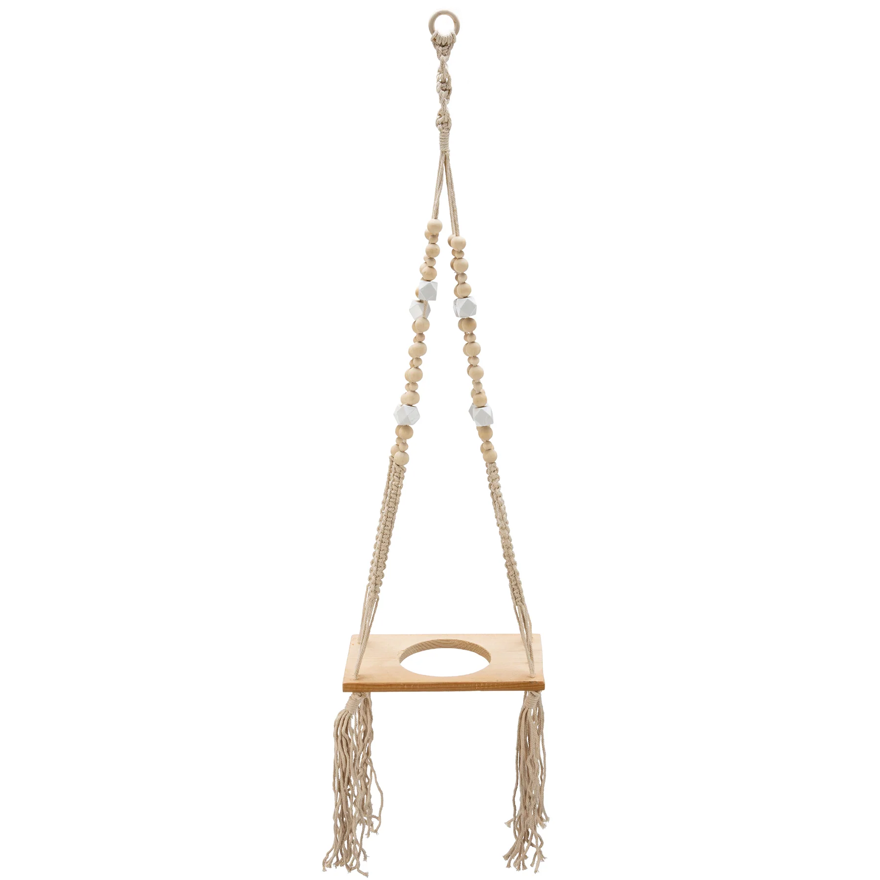 ๐ Beaded and Macrame Boho Rectangle Plant Hanger - Image 3