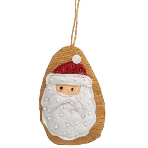 π Beaded Santa Fabric Ornament - Image 2
