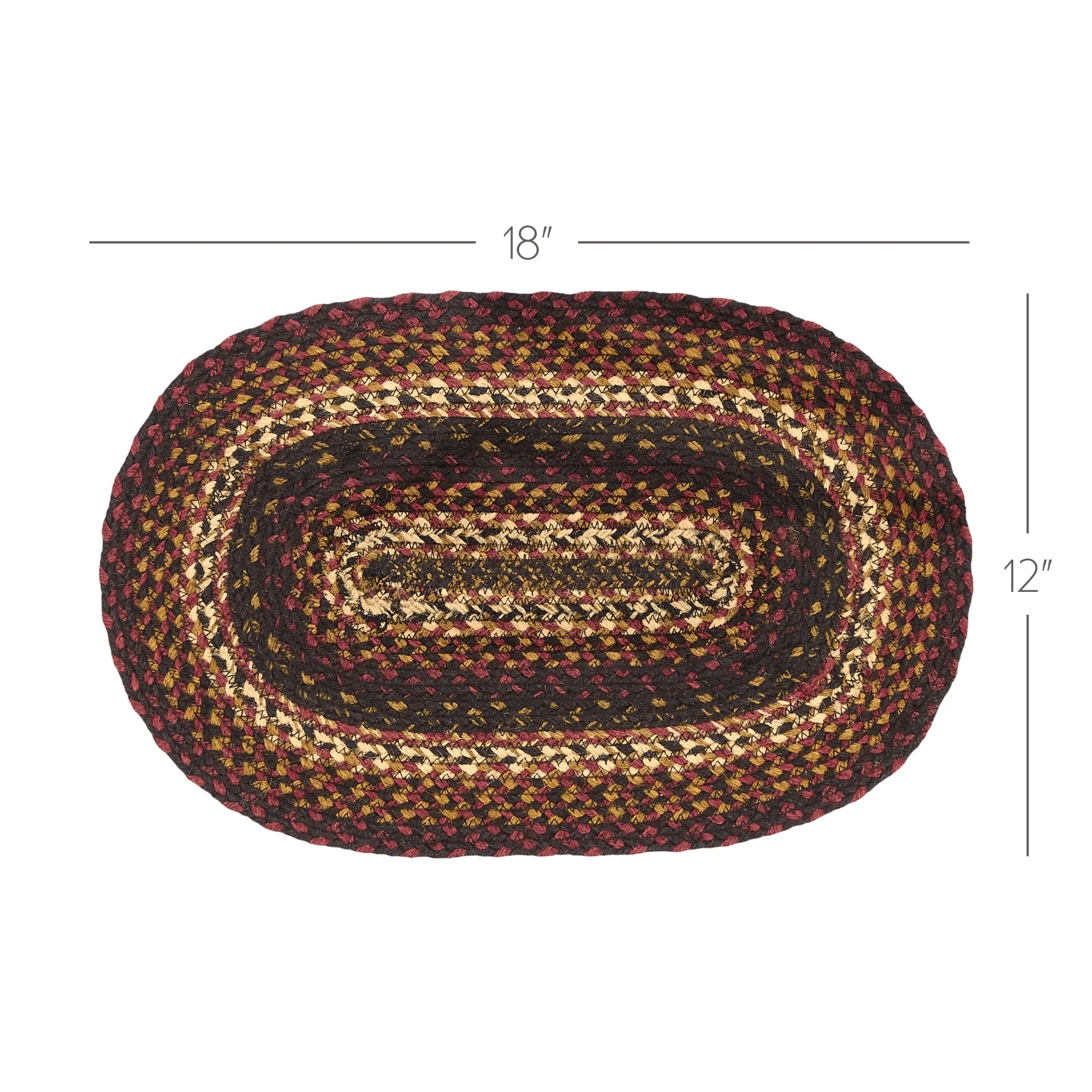 Beckham Jute Oval Placemat 12" x 18" - Image 2