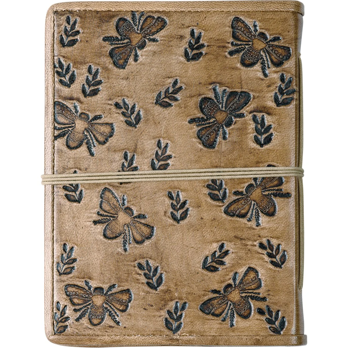 Bee And Floral Leather Covered Journal - Image 3