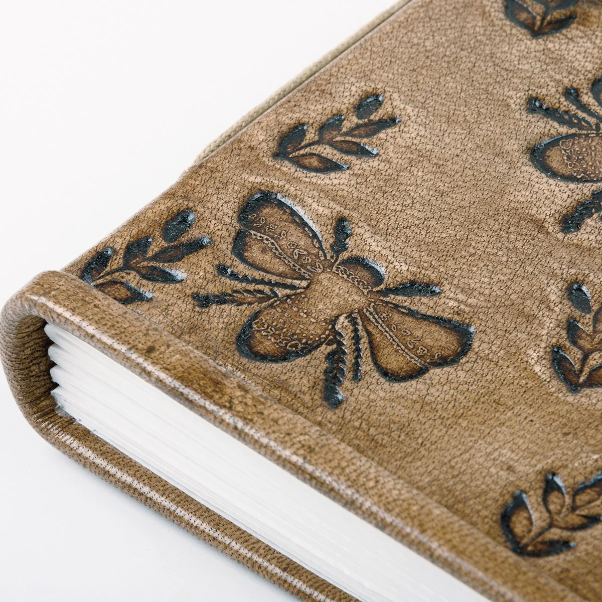 Bee And Floral Leather Covered Journal - Image 4