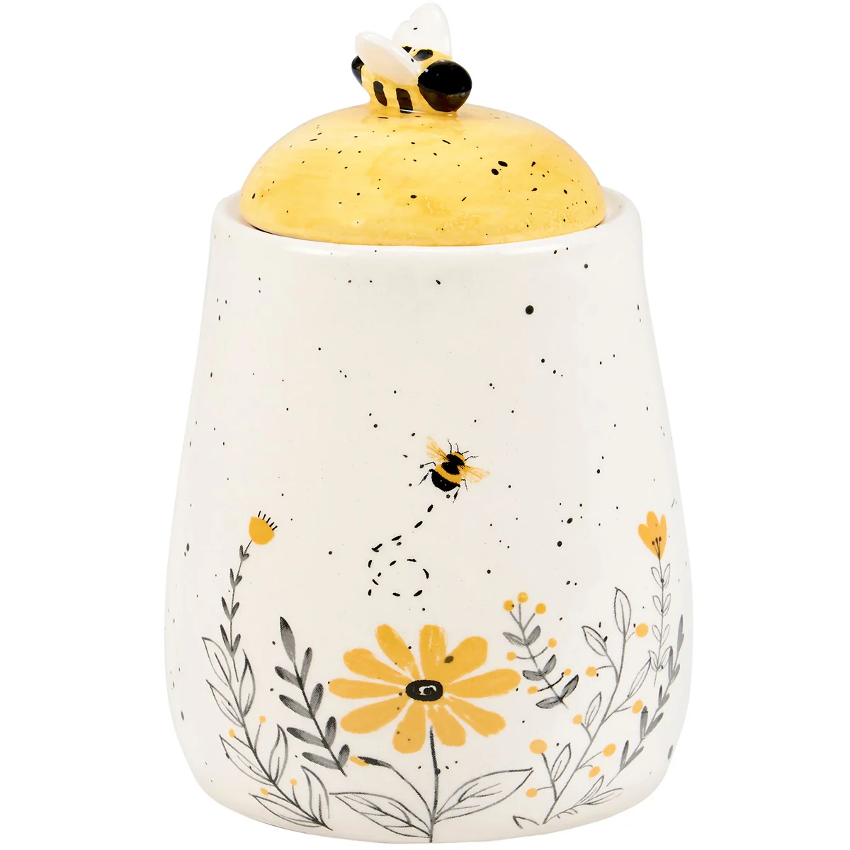 Bee and Yellow Wildflowers Sugar Bowl