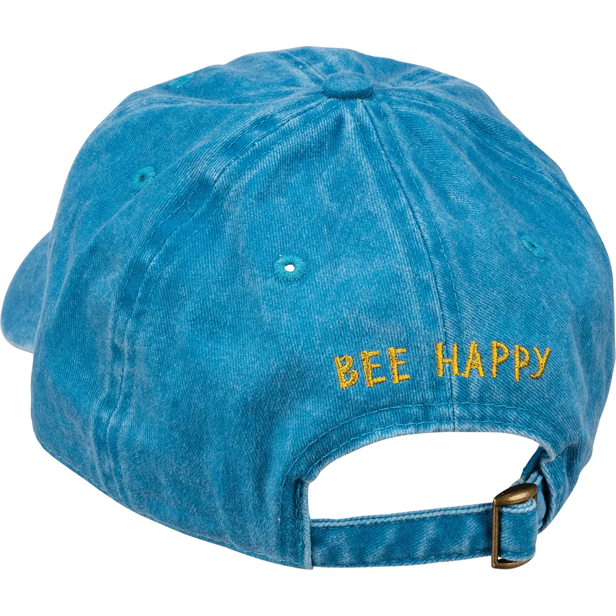 Bee Happy Floral Blue Baseball Cap - Image 2