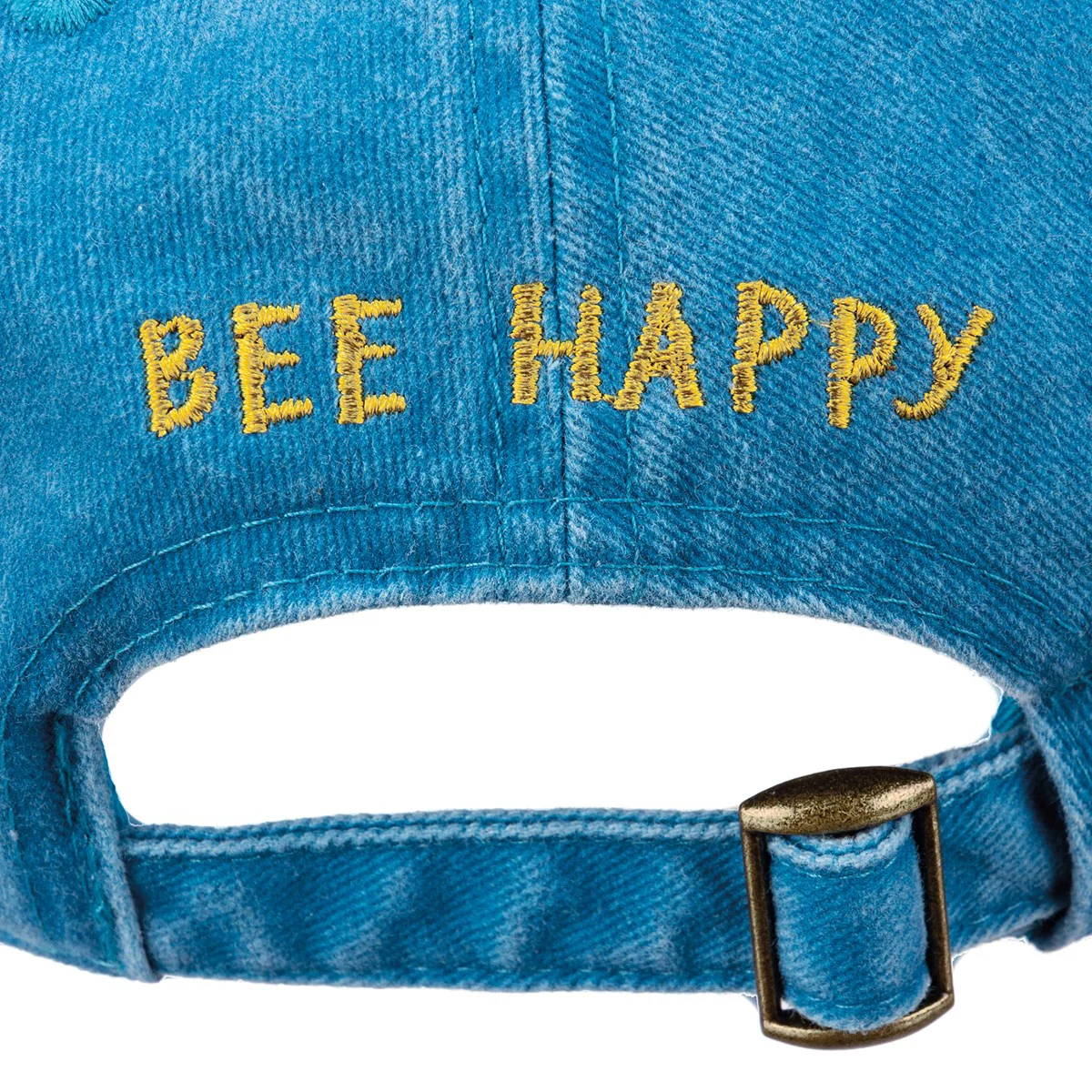 Bee Happy Floral Blue Baseball Cap - Image 4