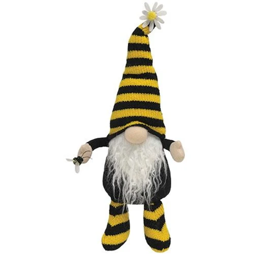 Bee Happy Sitting Gnome Fabric Figure - Image 2