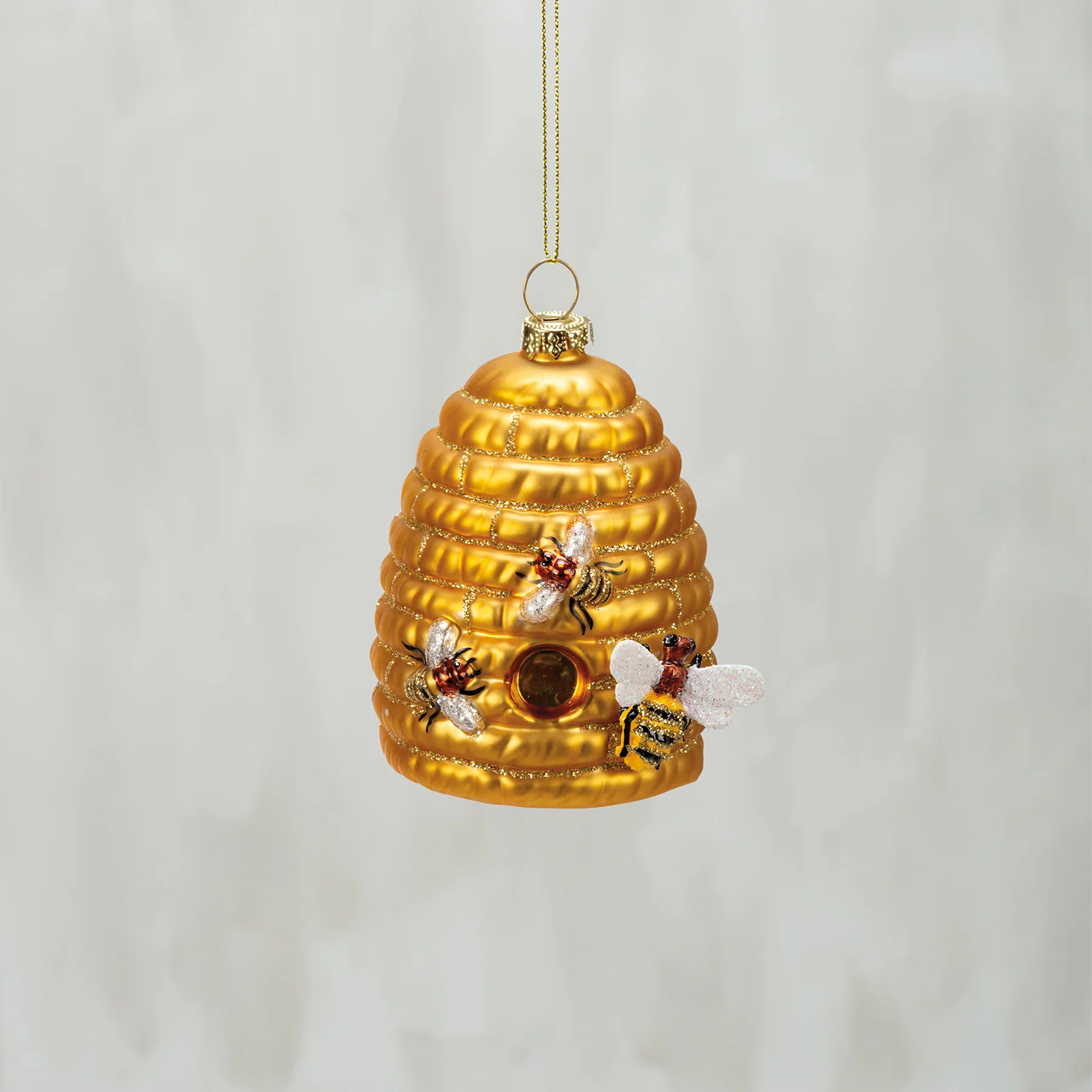 Bee Hive and Bees Glass Ornament - Image 3