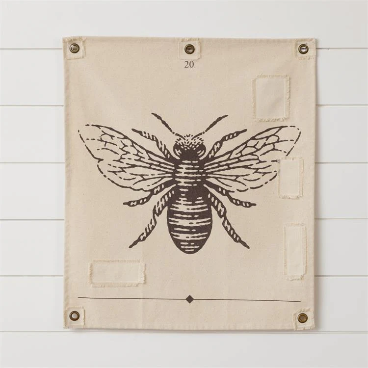 Bee Illustration Canvas Wall Hanging