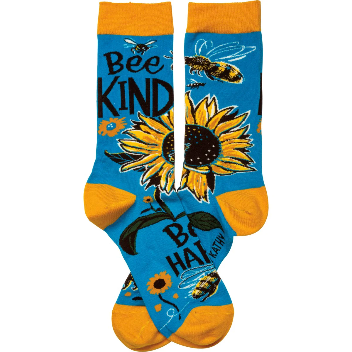 Bee Kind Bee Happy Sunflower Fun Novelty Socks - Image 2