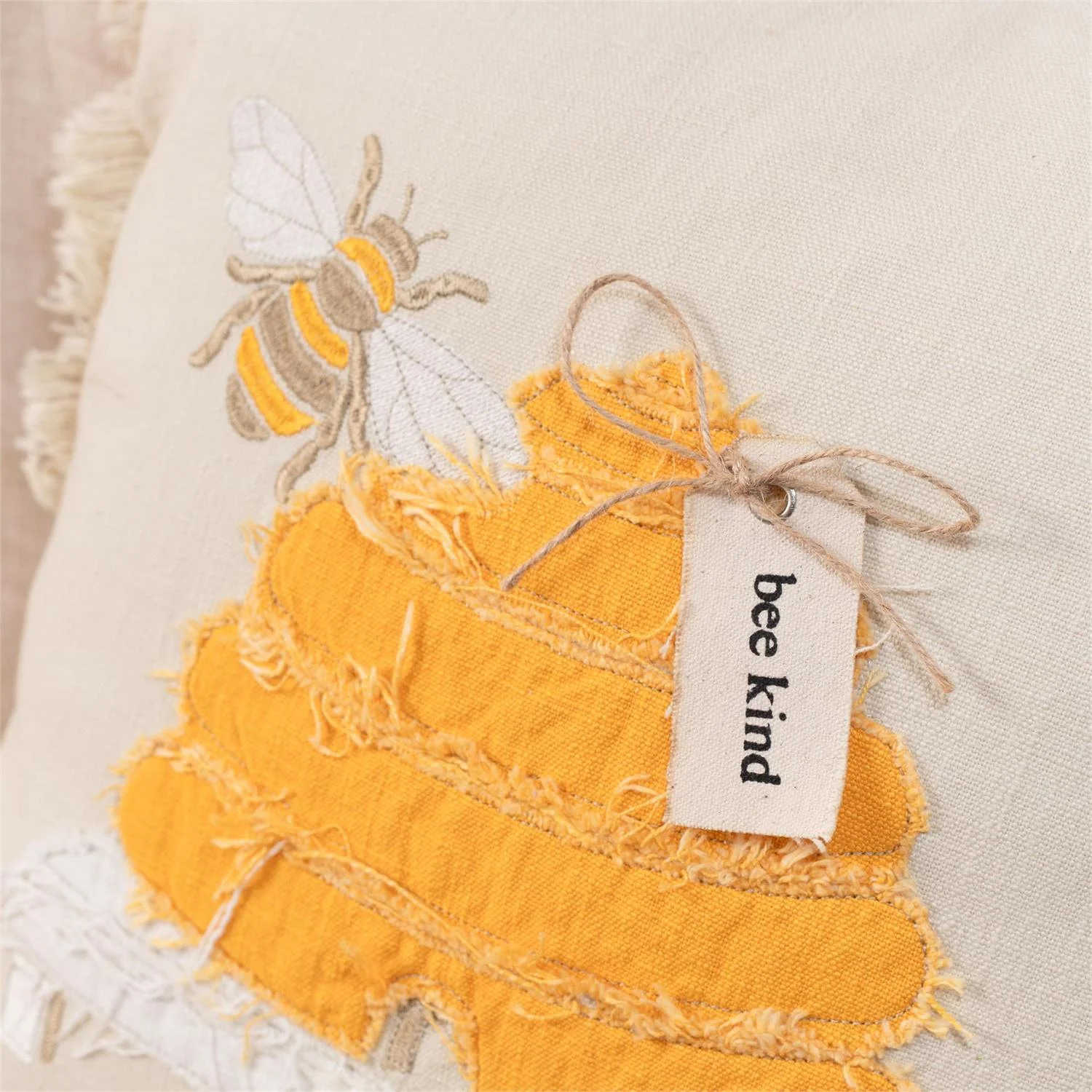 Bee Kind Hive Raggedy 18" Accent Pillow - Image 2
