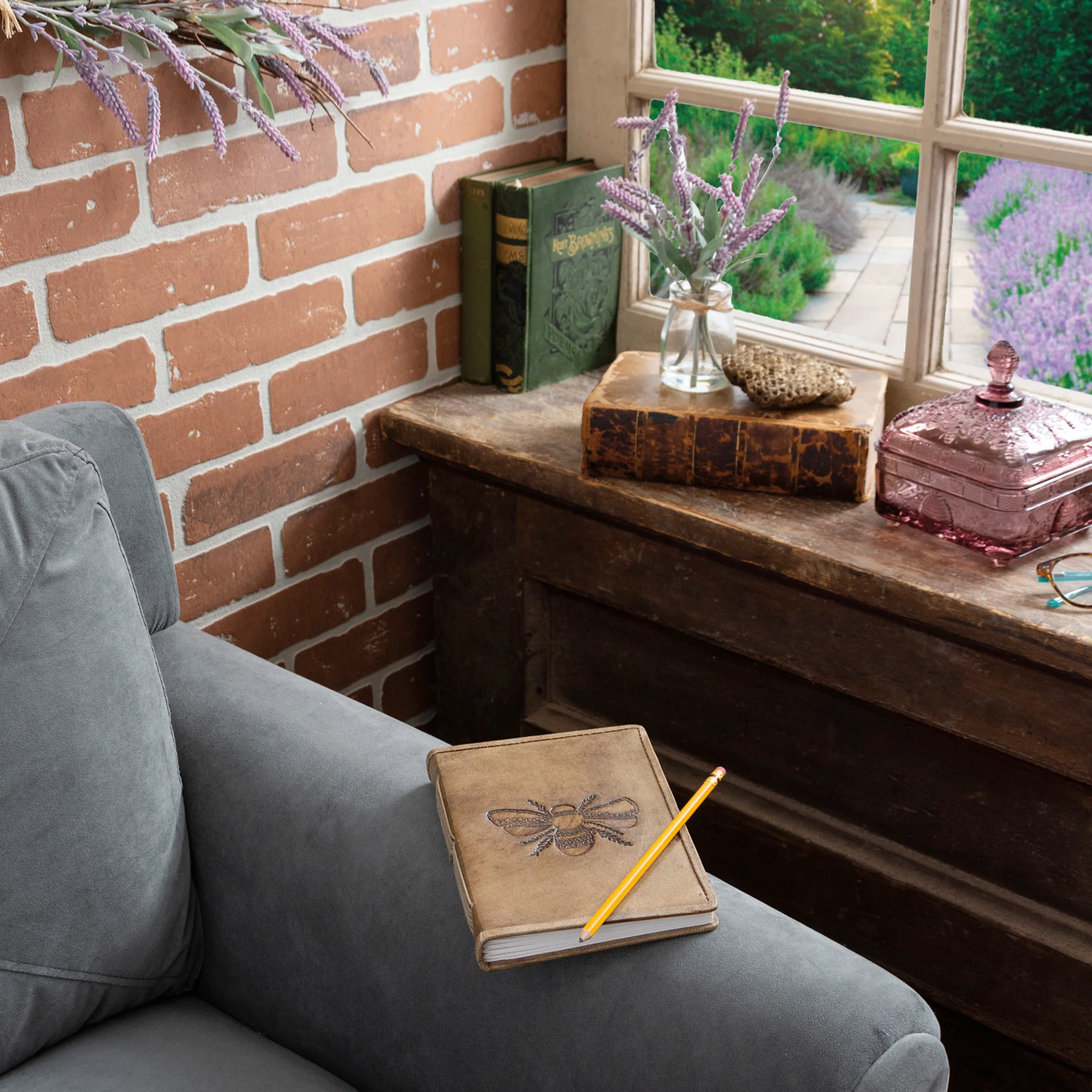 Bee Leather Notebook Journal 96 Unlined Pages - Image 3