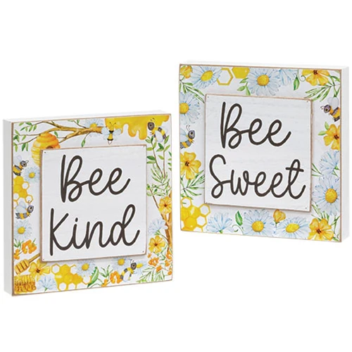 Bee Sweet Bee Kind Layered Bee and Floral Box Signs