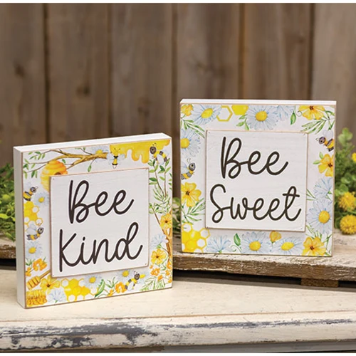 Bee Sweet Bee Kind Layered Bee and Floral Box Signs - Image 2