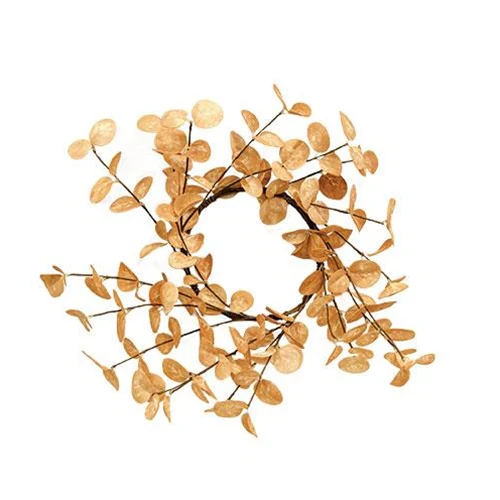 Beige Silver Dollar 12" Faux Foliage Ring - Image 2