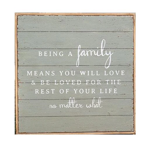 Being A Family Distressed Shiplap Sign 20" Square - Image 2