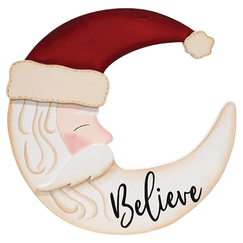 ๐ Believe Santa Moon 15" Wall Hanger