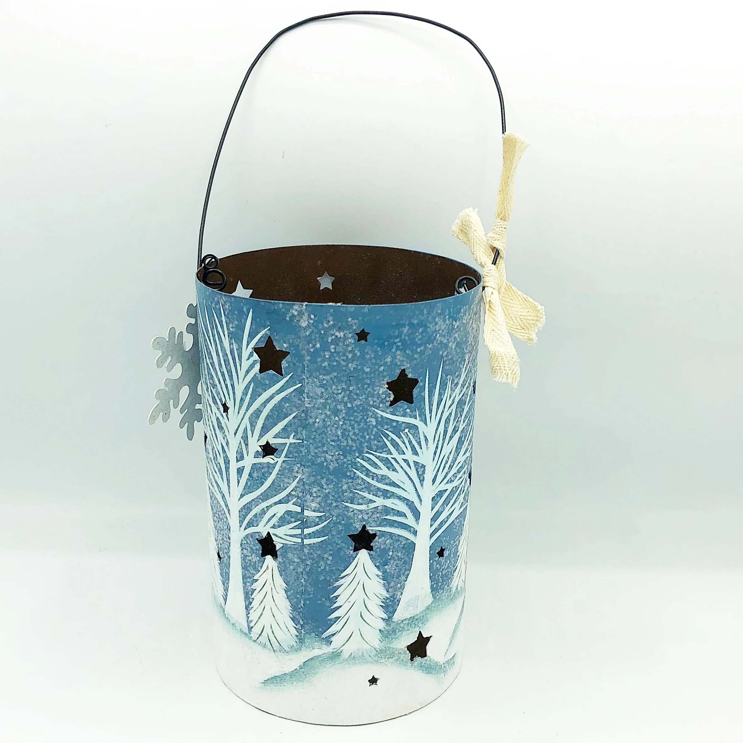 Believe Snowman Tin Luminary Primitives by Kathy - Image 2