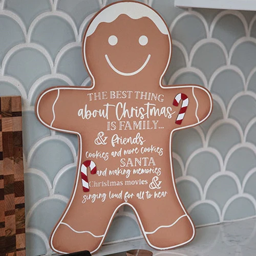 ๐ Best Thing About Christmas Hanging Gingerbread 18" Sign