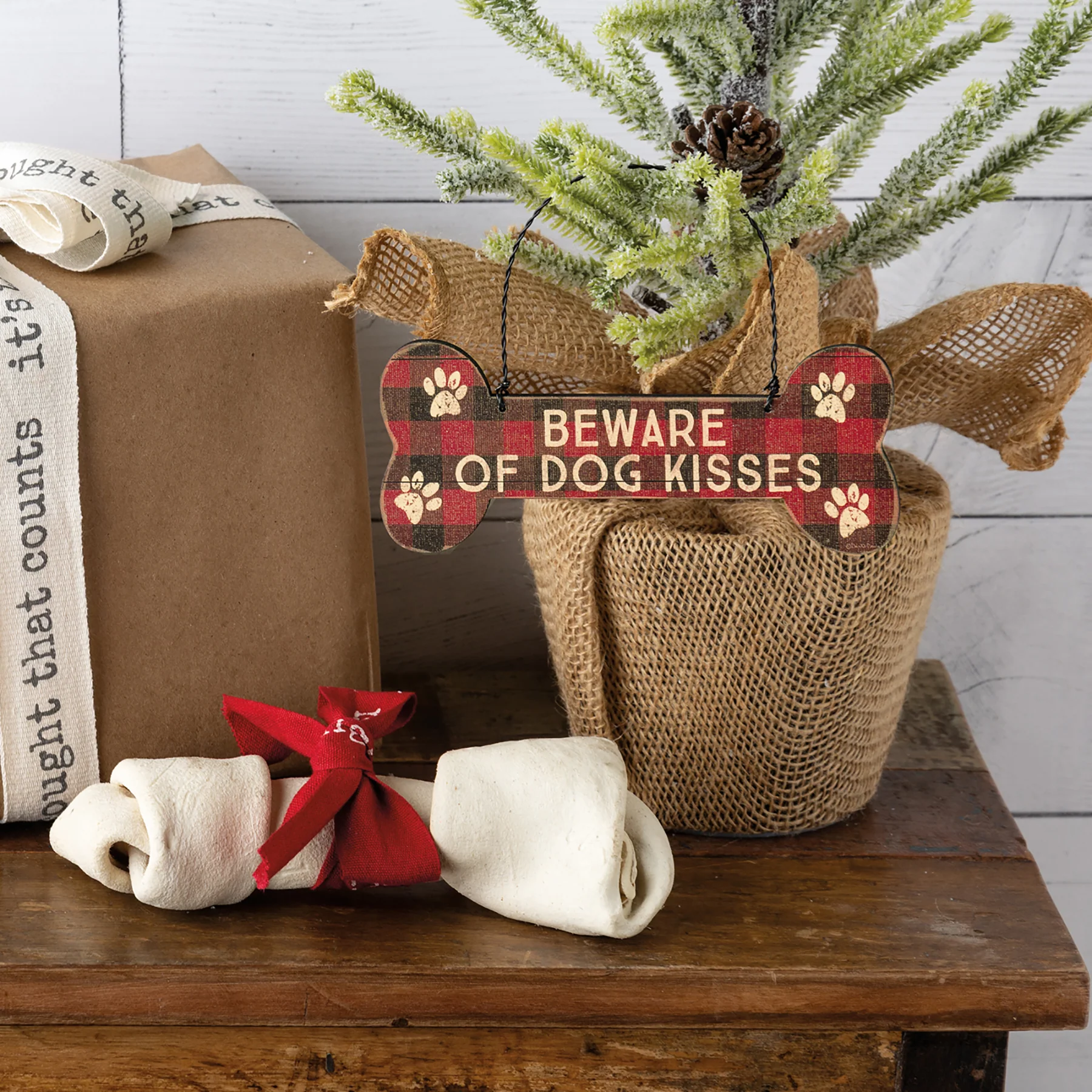 Beware Of Dog Kisses Bone Shaped Ornament - Image 3