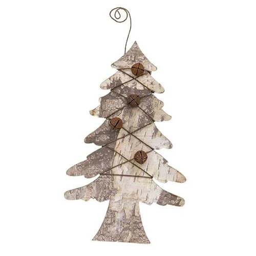 ๐ Birch Look Christmas Tree & Jingle Bell Ornament