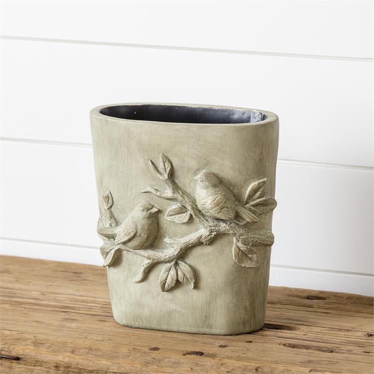 Birds and Branches Elegant Resin Planter - Image 2