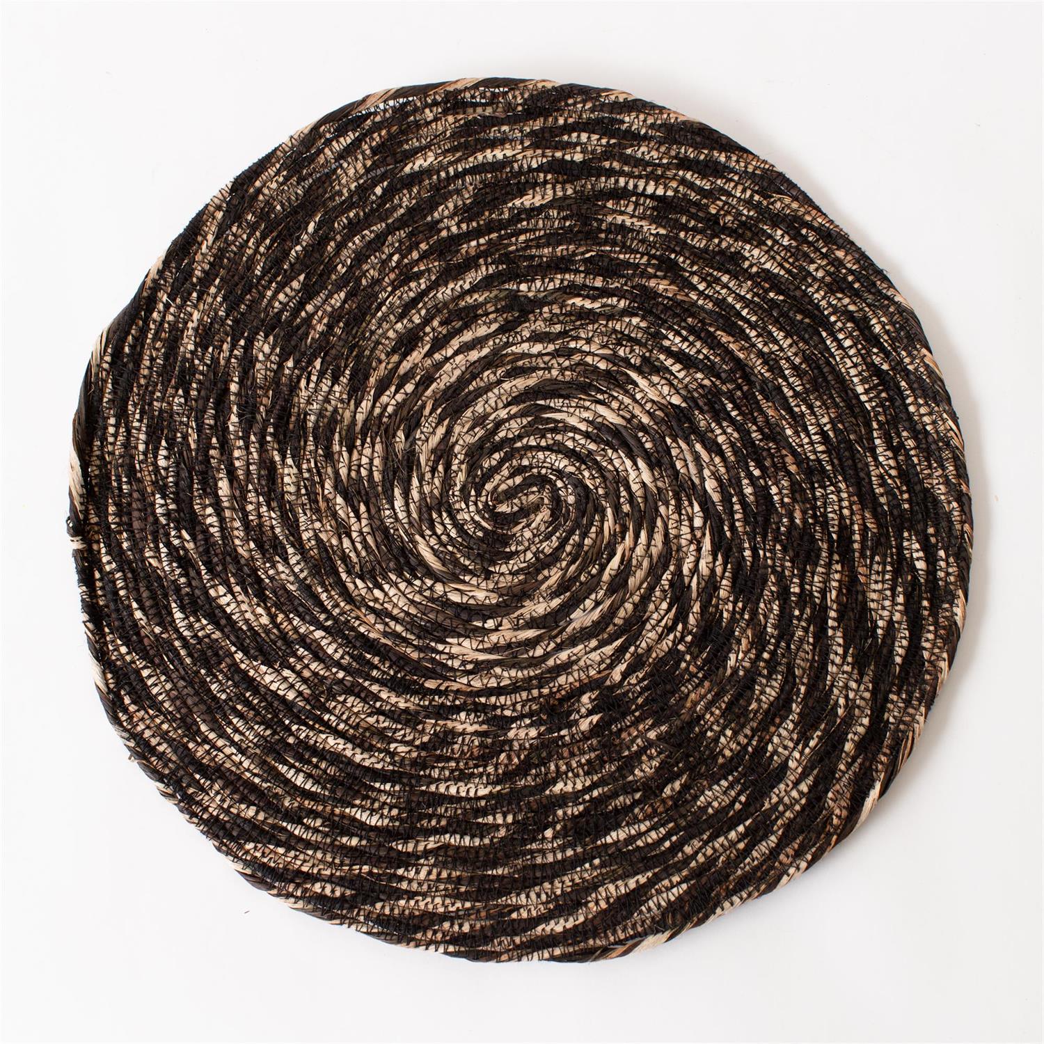 Black And Tan Coiled Jute 15" Charger - Image 3