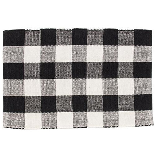 💙 Black And White Buffalo Check Door Mat 36" x 24"
