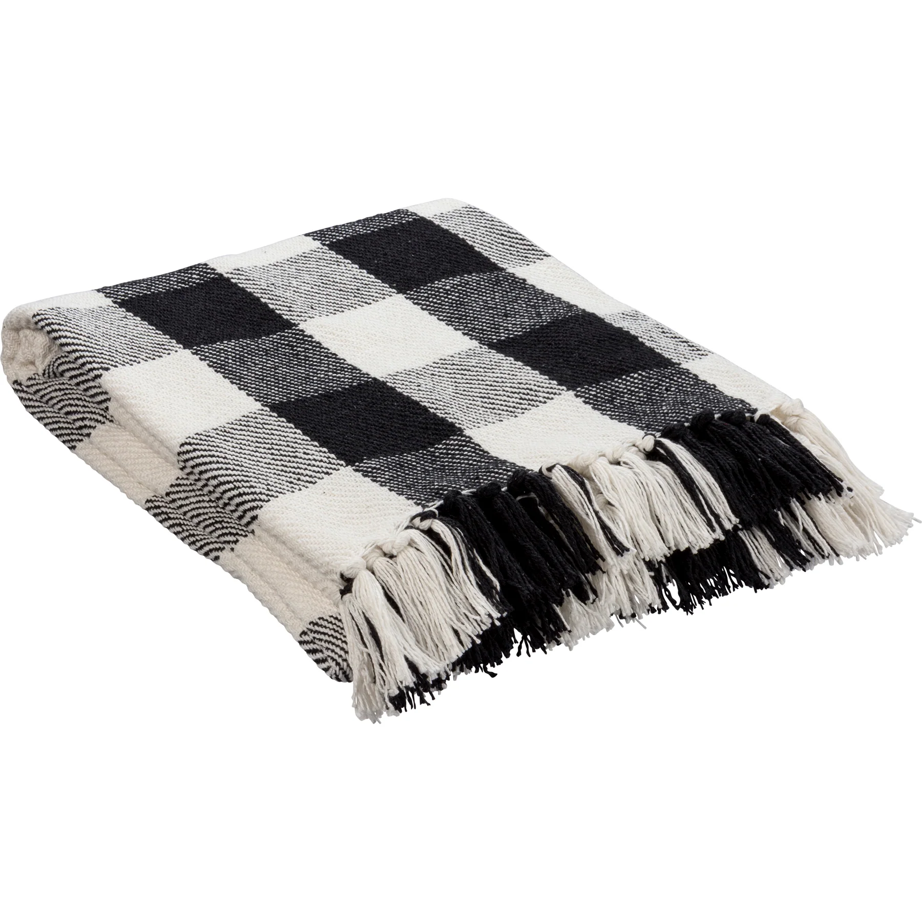 💙 Black and White Buffalo Check Throw