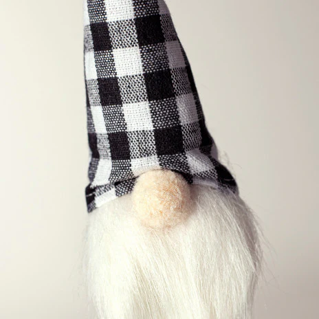 ๐ Black and White Buffalo Plaid Gnome Head Pick - Image 2