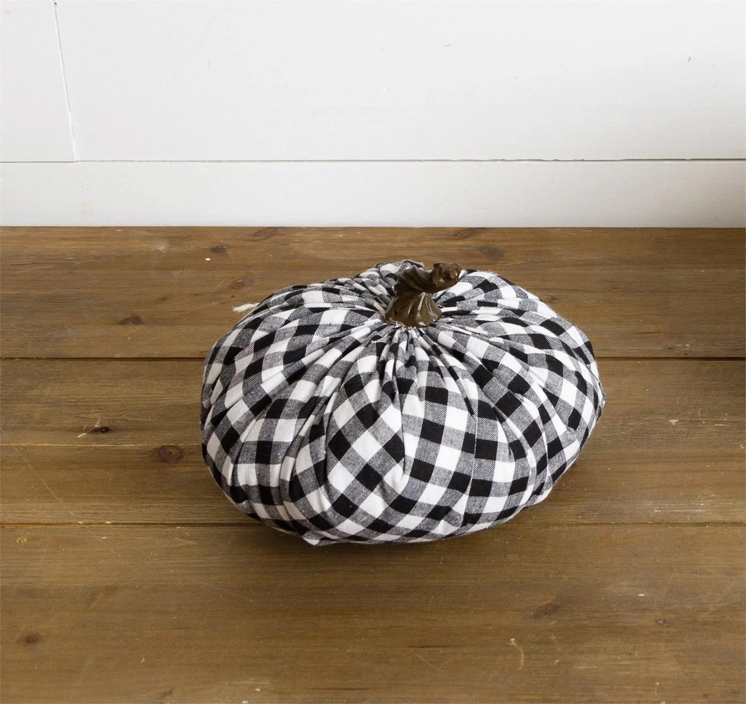 Surprise Me Sale 🤭 Black and White Plaid 5.5" Fabric Pumpkin
