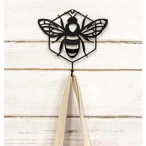 ๐ Black Bee Metal Hanger With Hook