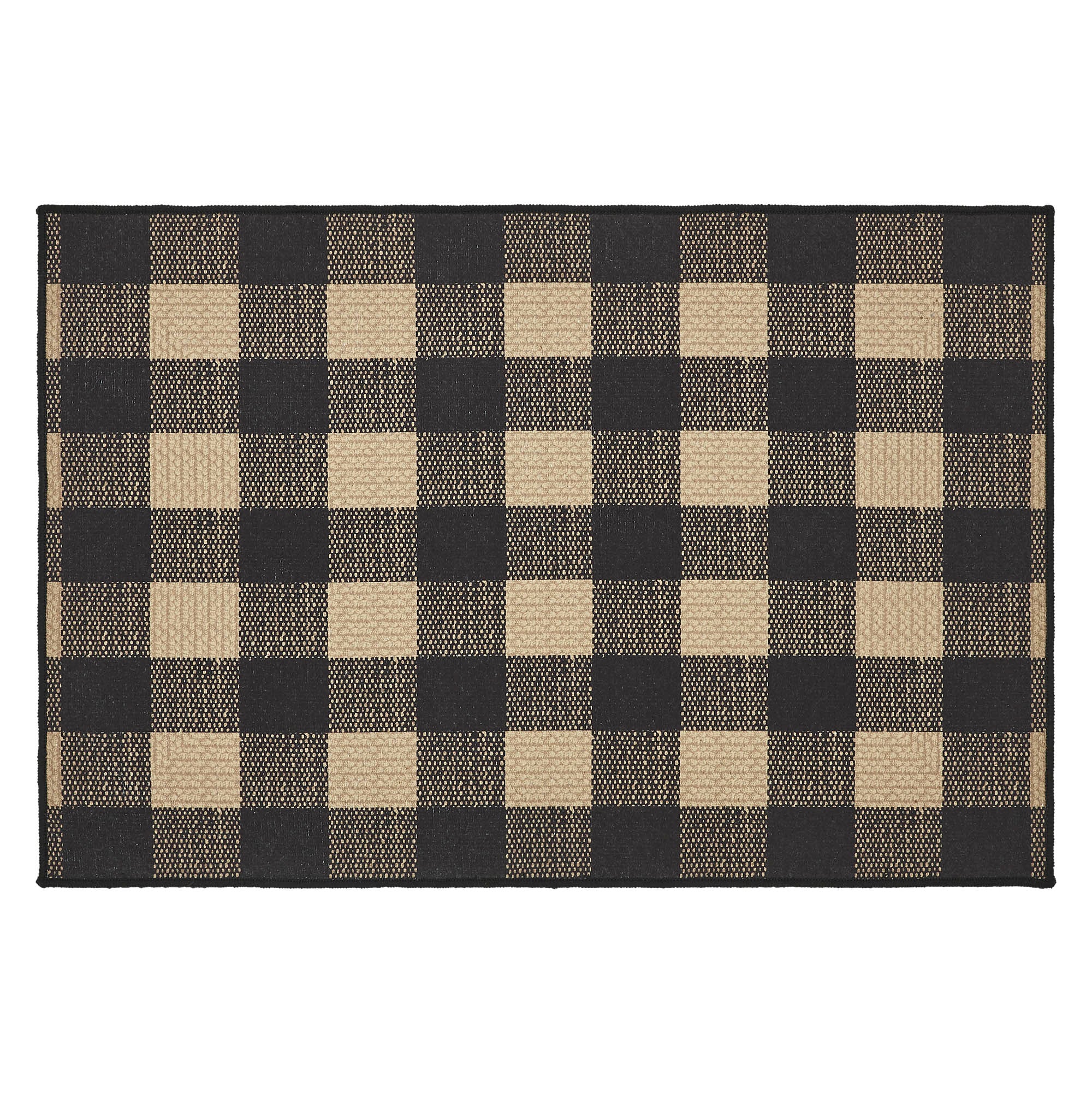 Black Check Indoor/Outdoor 24" x 36" Rug - Image 4