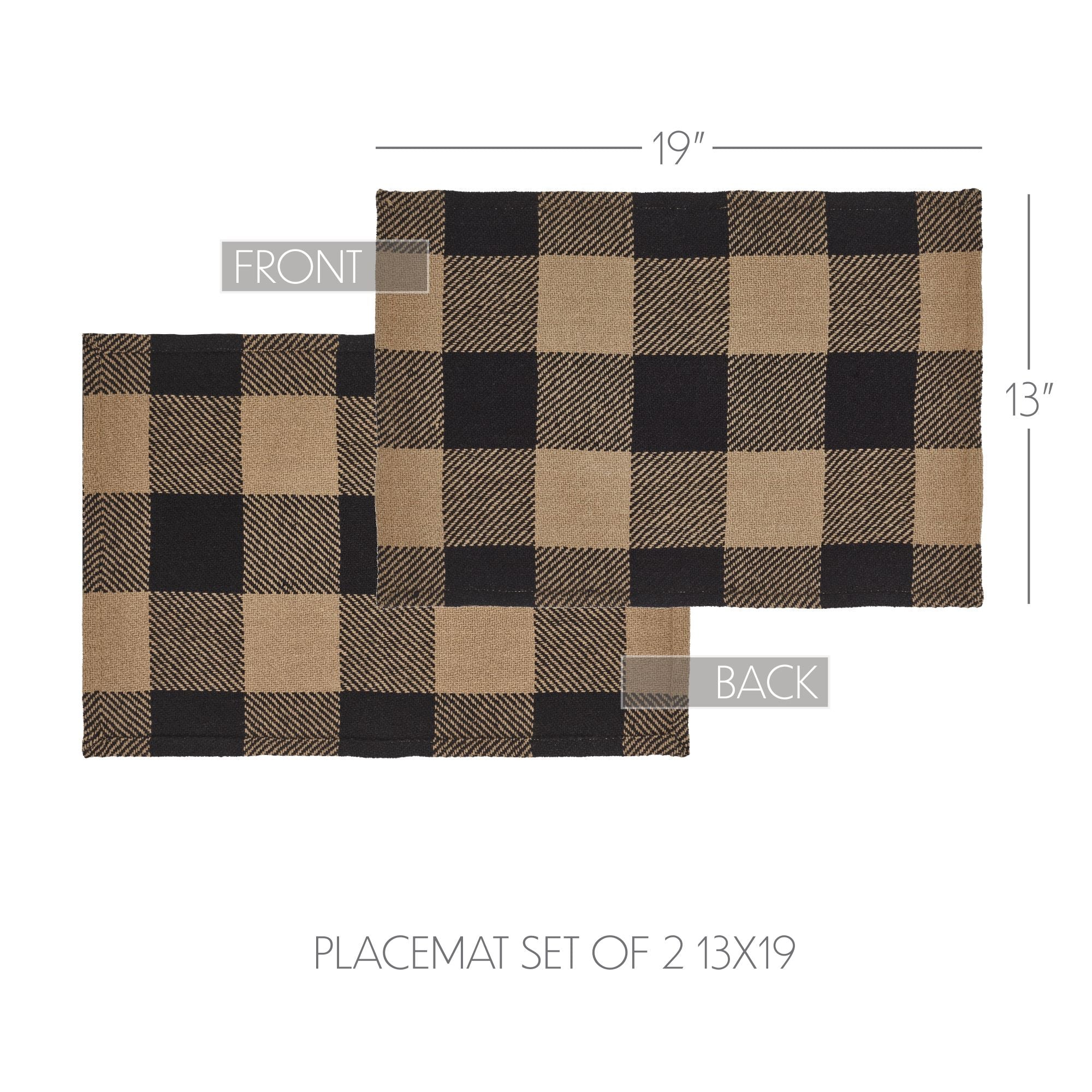 Black Check Placemat Set of 2 - Image 4